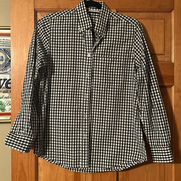 Chef Works button down black and white checkered shirt. Only worn once. - Picture 1 of 2